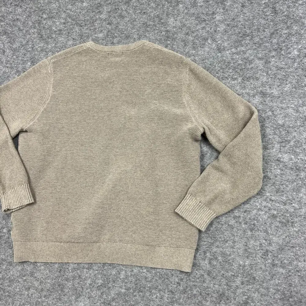 Banana Republic Sweater Mens 2XL Beige Cotton Crewneck Pullover Knit Casual Prep